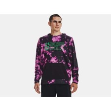 Under Armour Baseball Hoodie Adult Large Loose Fit Black Purple Tie Dye UA NWT