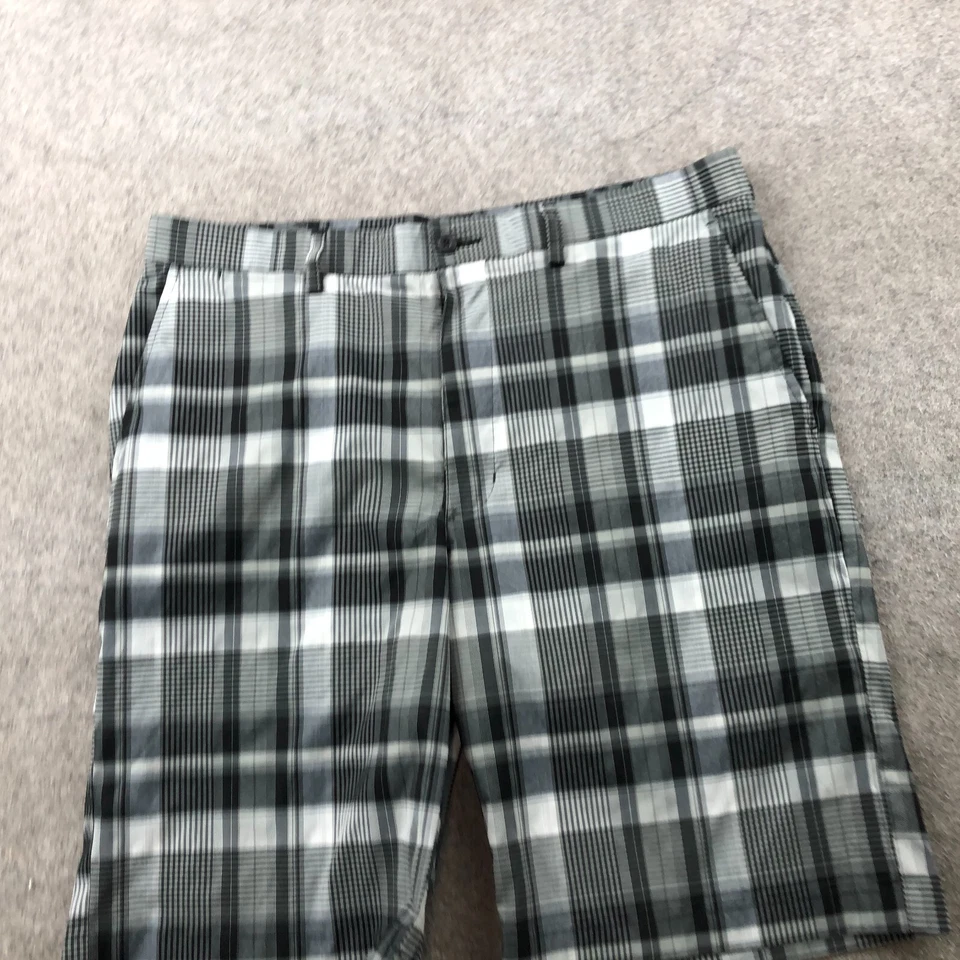 Мужские туристические шорты Grand Slam 36 цвет серый клетчатый плоский передний 10 дюймов внутренний шов для гольфа - Изображение 2 из 4