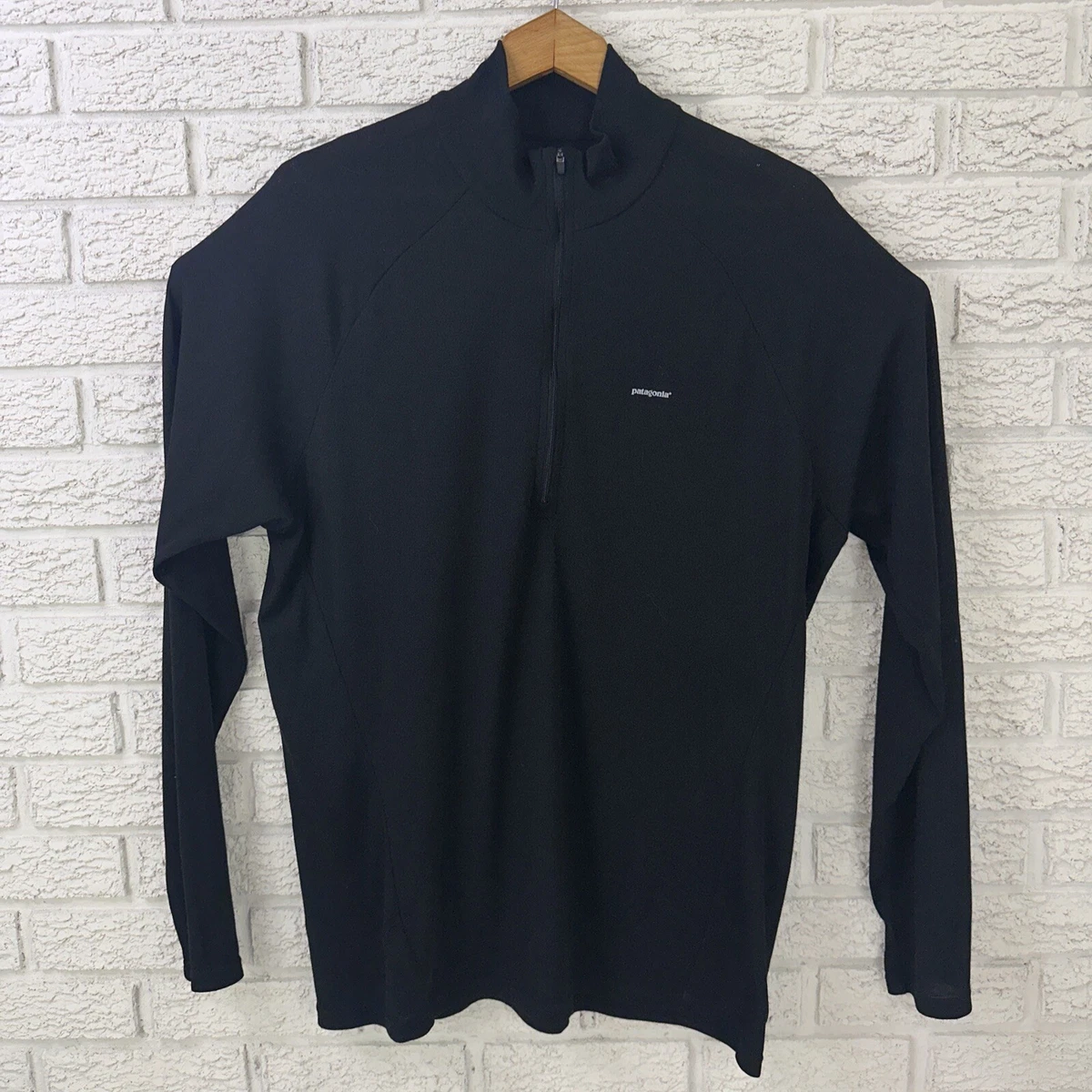 Patagonia Capilene 2 Mens XL Black Lightweight Long Sleeve Baselayer 1/4 Zip