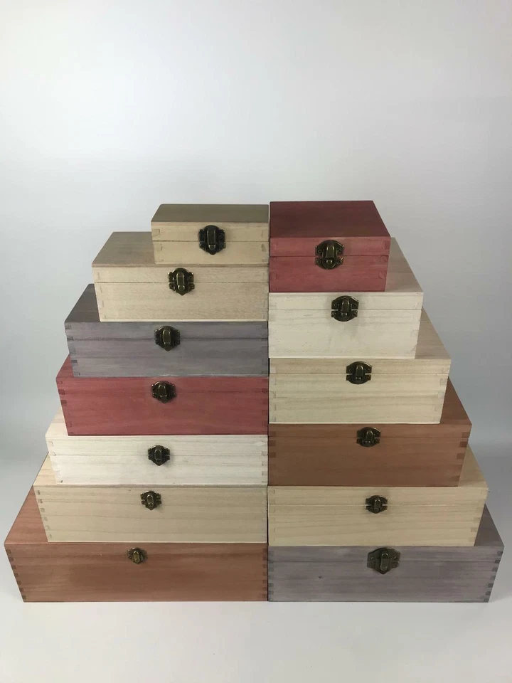 Large Engraved Wooden Square Boxes Small Personalised Keepsake Wood Trinket Box - Image 3 of 4