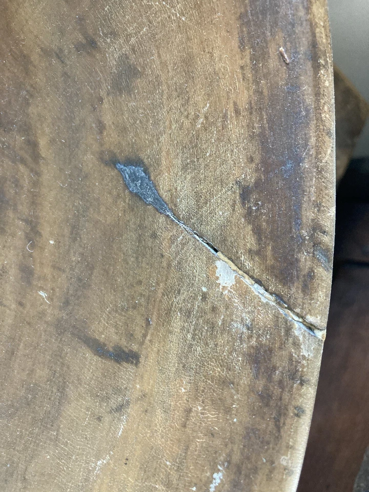 NICE! 18” Antique primitive old 19th C Wooden turned Dough bowl - Image 4 of 4