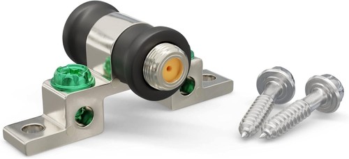 UL Listed 1 Port Coaxial Grounding Block - Gold Plated, Weather Proof Design - Picture 3 of 11