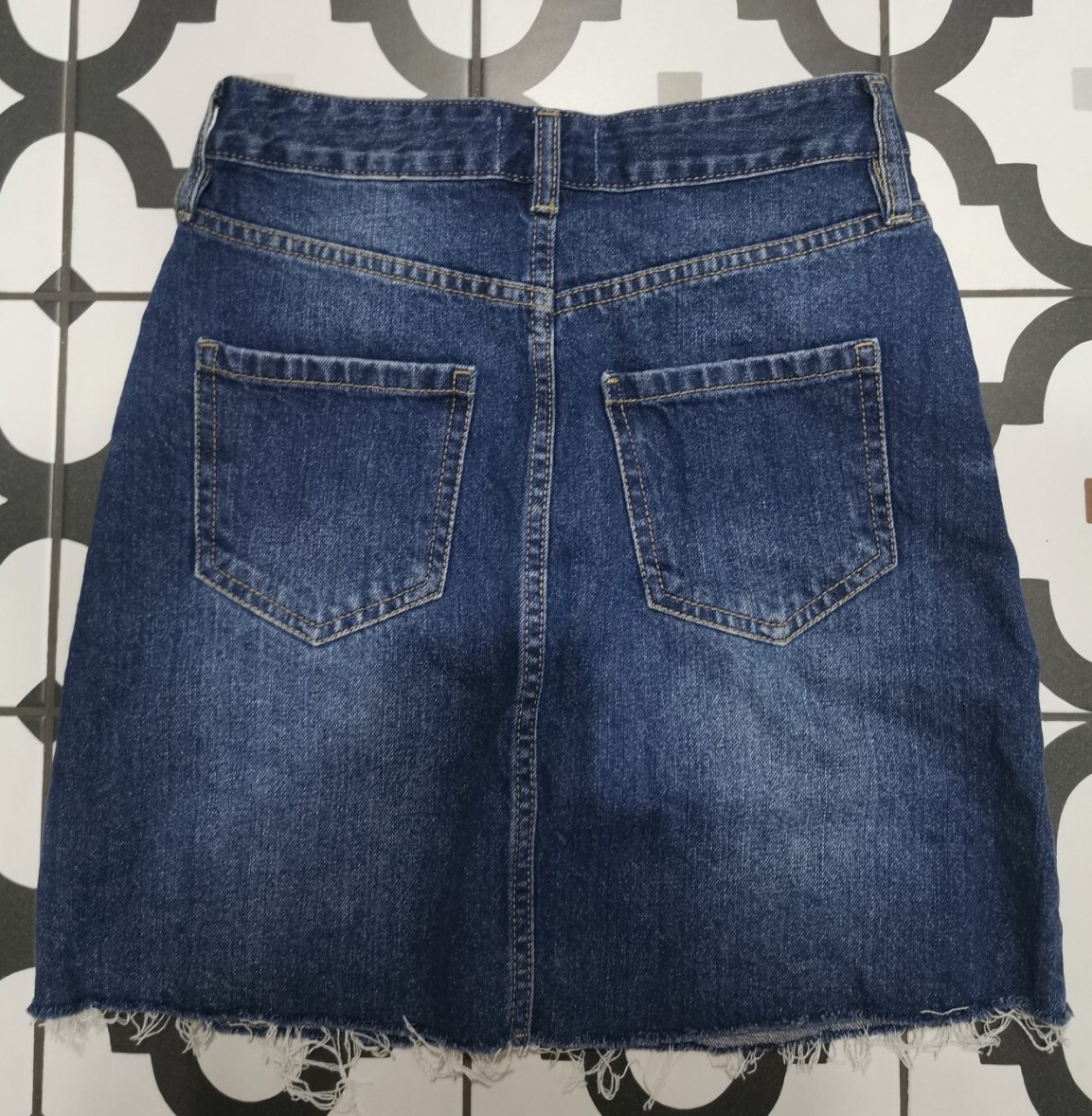 royal blue jean skirt