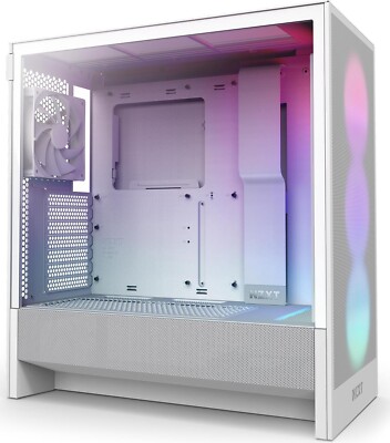 NZXT H5 Flow 2024 RGB Edition ATX Mid Tower Chassis White Color