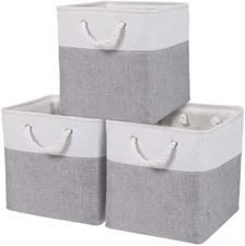 Cube Storage Organizer Bins | Box Storage Cube Basket With Handles Fabric Cloth 