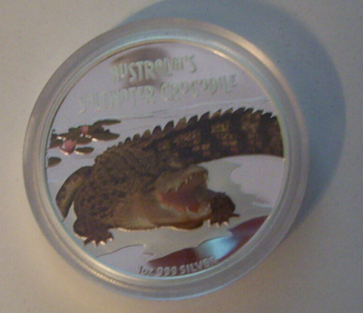 コレクション AUSTRALIA 1oz SALTWATER CROCODILE Silver Ounce 2015 Australian Saltwater Crocodile, Coin from
