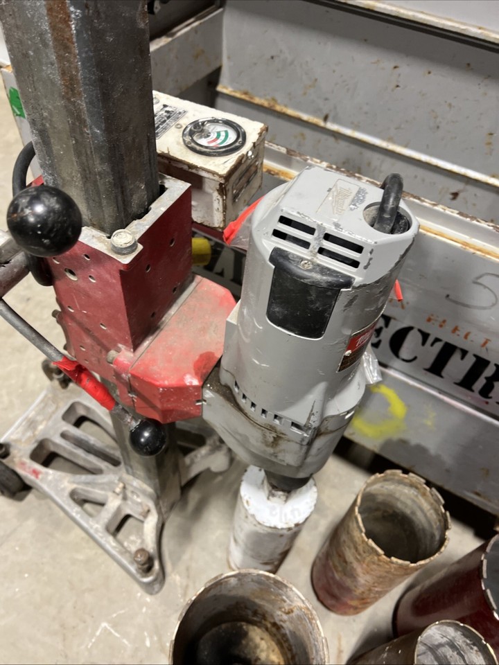 MILWAUKEE 4130 DIAMOND CORE CONCRETE DRILL RIG & 10 ASSRTD BITS ED4U ...