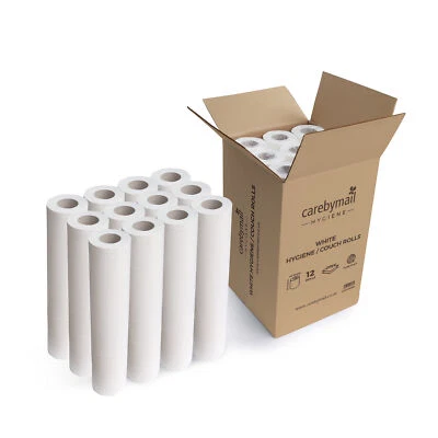 CARE BY MAIL 12 x Premium White Couch Roll 20" Hygiene Roll Salon Beauty Massage Bed 40 Metre