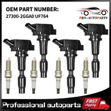 OEM UF764 4x Ignition Coils & 4x Iridium Spark Plug For 2015-2017 Hyundai Sonata