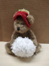 Boyds Snowball Bear w/Knit Hat, GUC w/o Hang Tags