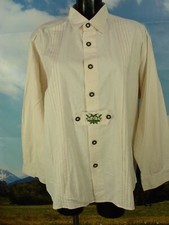 Size XL 43/44 NATURAL rose ruffle embroidery costume shirt shirt cotton TH277