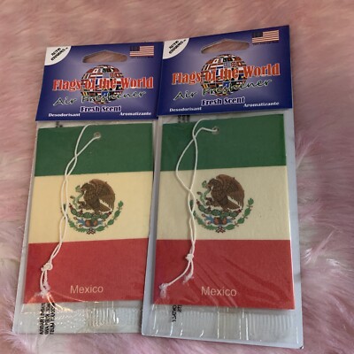 2 Pack Fresh Scent Car Air Freshener Mexico Flag