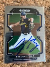 Steven Zobac Signed 2022 Panini Prizm Draft Kansas City Royals  Auto No. PD115
