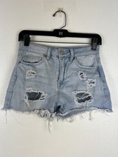 YMI Jean Shorts Womens Size 3/26 Blue Denim Cut-Off Frayed Zip Fly Distressed