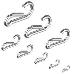 15 Karabinerhaken Karabiner 4x40 mm Haken Stahl verzinkt Silber Schnapphaken
