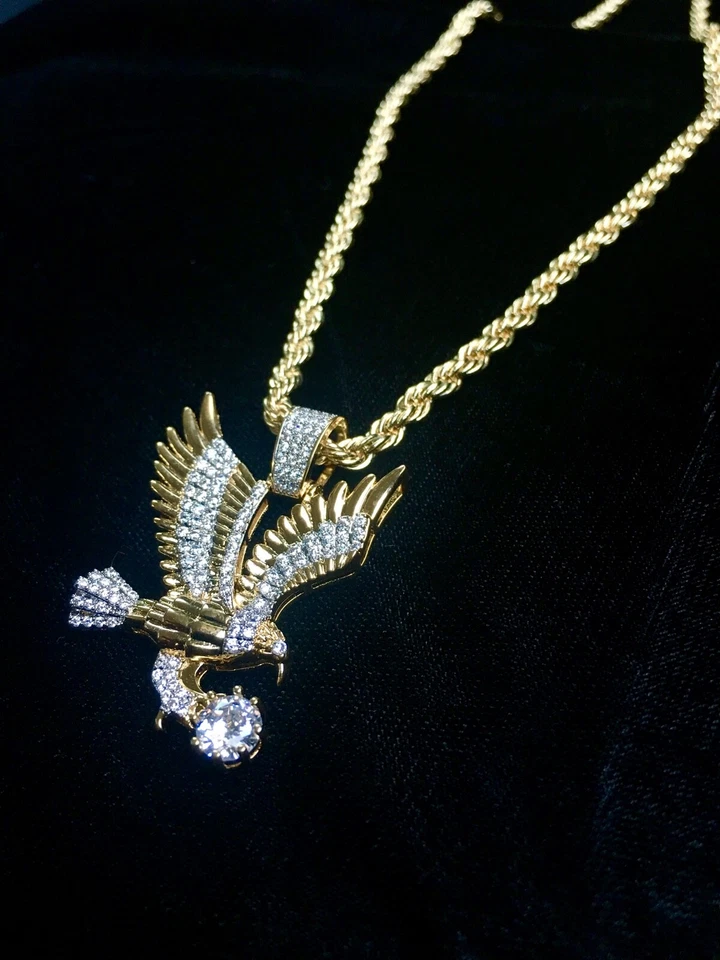 Твердый 18K золото f лаборатории бриллианты орла подвеска цепочка ожерелье * пожизненная гарантия * - Изображение 3 из 4