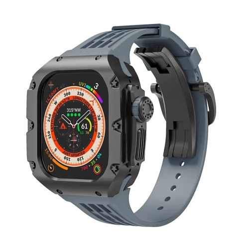 Titanium Alloy Case+Silicone Strap MOD KIT For Apple Watch Ultra /Ultra 2 3 49mm - Picture 42 of 44