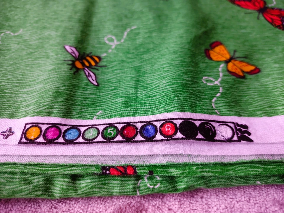 Tecido Vintage Traditions 1996 Verde, Insetos Insetos Tecido de Algodão 43"x62" 1.7yds - Imagem 3 de 4