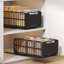 Pull Out Cabinet Organizer Fixed with Adhesive Nano Film, 1 Pack Sliding Mesh...