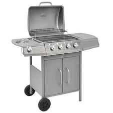 Image of 4 Burner Gas BBQ Grill with Side Burner Cover Outdoor Barbecue