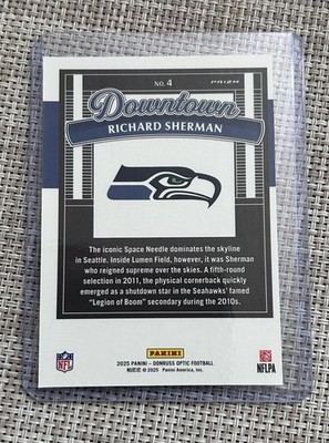 2025 Panini Donruss Optic Richard Sherman DOWNTOWN Seahawks! | eBay