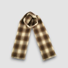 Vintage Polo Ralph Lauren Wool Scarf Classic Tartan Winter Neck Warmer Scarves