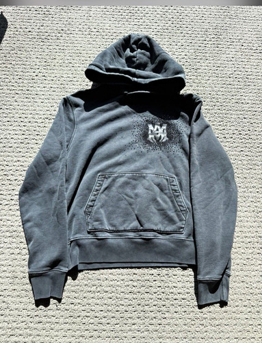 AMIRI Men's M Gray Crystal Burst Pullover Hoodie