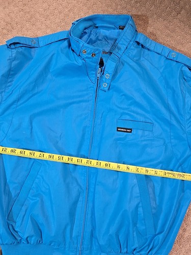 Giacca a vento vintage solo membri uomo 44 Teal Racer bomber spalline anni 80 - Foto 20 di 22