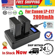 2 Battery LTD2 USB dual Charger for Canon LP-E17 LPE17  Canon EOS 750D Camera
