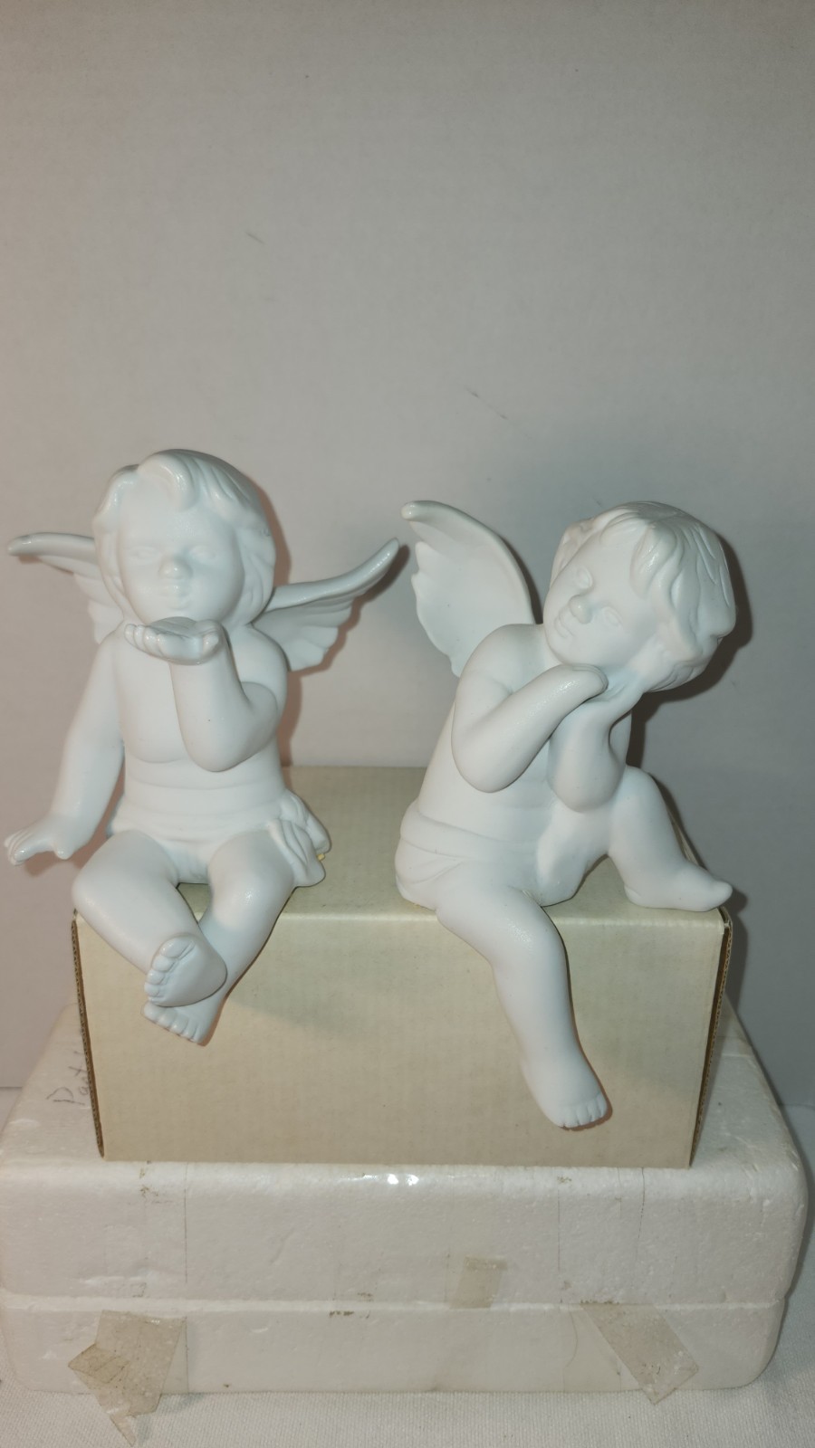 Set Of 2 Rosenthal White Shelf Sitters  Angels Bisque/Porcelain Figurines 6