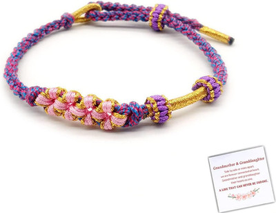 For Granddaughter - A Link That Can Never Be Undone Peach Blossom Knot Bracelet,