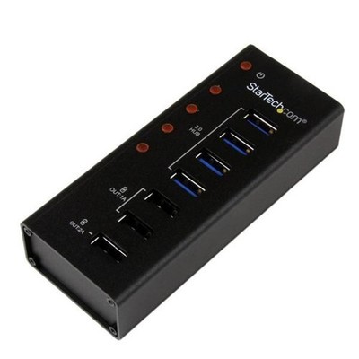 StarTech.com 4 Port USB 3.0 Hub plus 3 Ladeanschlüsse (2x 1A & 1x 2A) - Metallge