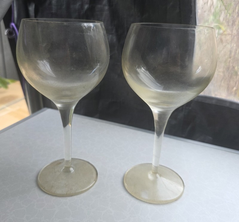 Vintage Water goblet Clear Crystal Set Of 2
