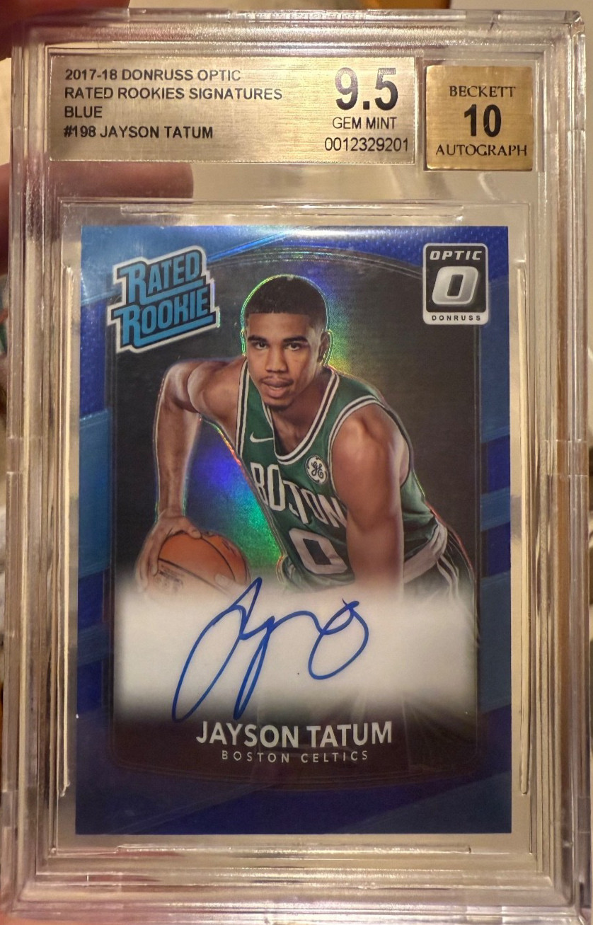 💎 2017-18 Jayson Tatum Optic Blue Prizm Rated Rookie RC Auto /49 BGS 9.5/10