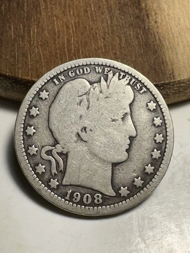 1908 O Barber Quarter