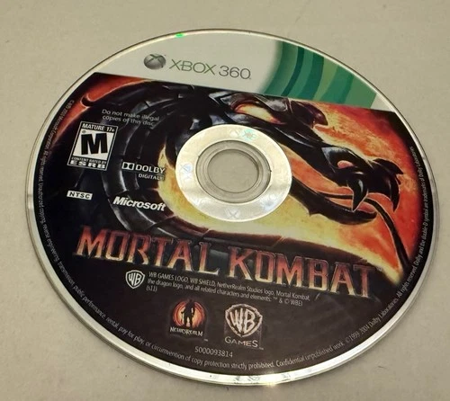 Mortal Kombat Loose Disc Only Microsoft Xbox 360 2011 Free Shipping