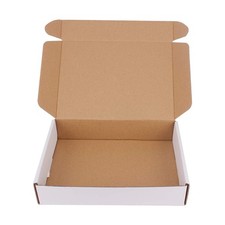 35 Pack 9x6.5x1.75 inch Corrugated Box Mailers- White Cardboard Shipping Box Cor