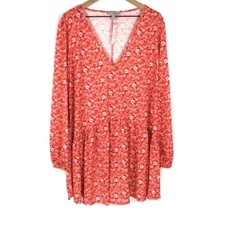ASOS DESIGN Tall Mini Textured Smock Dress, Floral, size 12, NWT