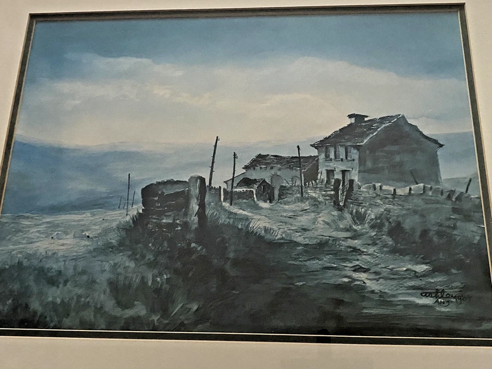 Impresión firmada por Ashley Jackson 'Upper Knowles Farm' 1984 enmarcada y esmaltada Foto 3 de 4