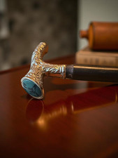 Solid Silver Round Knob Handle for Walking Stick Vintage Head Replacement Topper