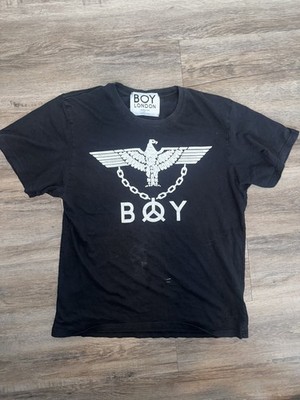 Boy London Shirt Mens Medium Black Eagle Logo Graphic Stretch Tee Punk 1305-07