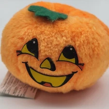 VTG Amscan Orange Smiling Pumpkin Stuffed Plush Halloween toy Decor