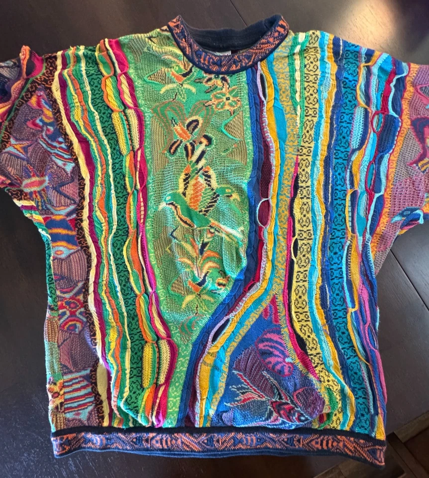 VINTAGE AMAZING COLORFUL COOGI NOTORIOUS BIG STYLE SWEATER made in Australia XL - Image 3 of 4