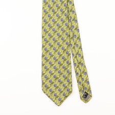 Robert Talbott Vintage Silk Tie 1990's Yellow Geometric Best Of Class Pattern