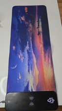 Large RGB Mouse Pad Wireless Charging Desk Mat Sunset Landscape LED Light Up