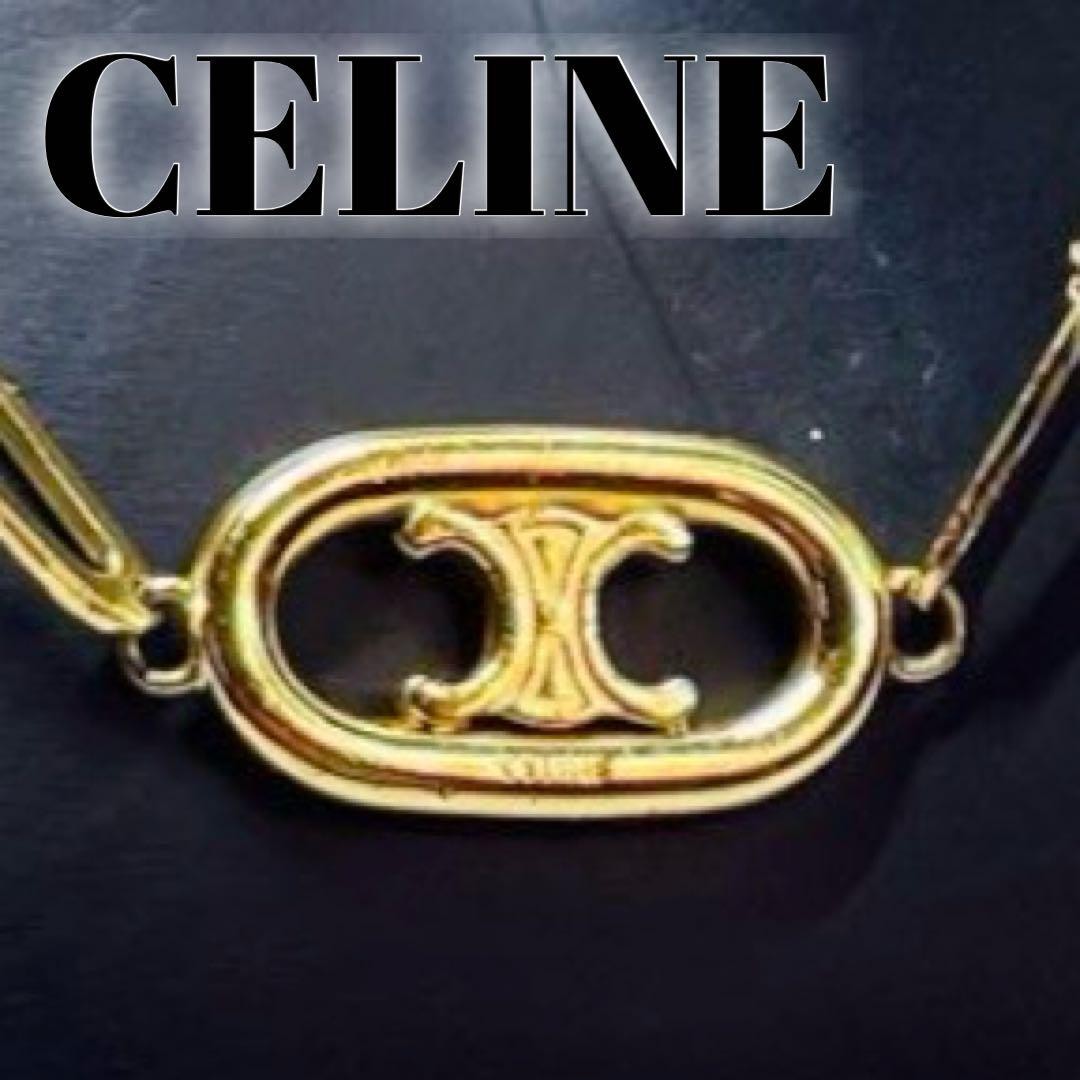 CELINE Necklace 2-Chain Triomphe Gold Necklace | eBay