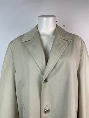Vintage 60s Men's French Trench Coat Khaki CCC Paris Nino-Flex 42'' Chest Damage