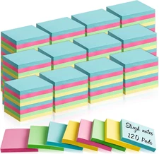 120 Pads Sticky Notes Bulk 1.5 X 2 Inch Mini Self Stick Note Small Assorted Brig