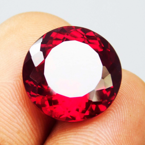 Pierre précieuse en vrac taillée ronde rubis rouge naturel Mozambique certifié 11,15 ct - Photo 5/10