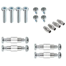 Inline Skate Axles and Aluminum Spacers 8-Pack 33mm Nuts and Bolts